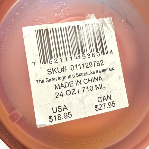 Starbucks 2022 Soft Touch Siren Rose Gold Mermaid Copper Pink 24oz Venti Tumbler - Picture 4 of 5